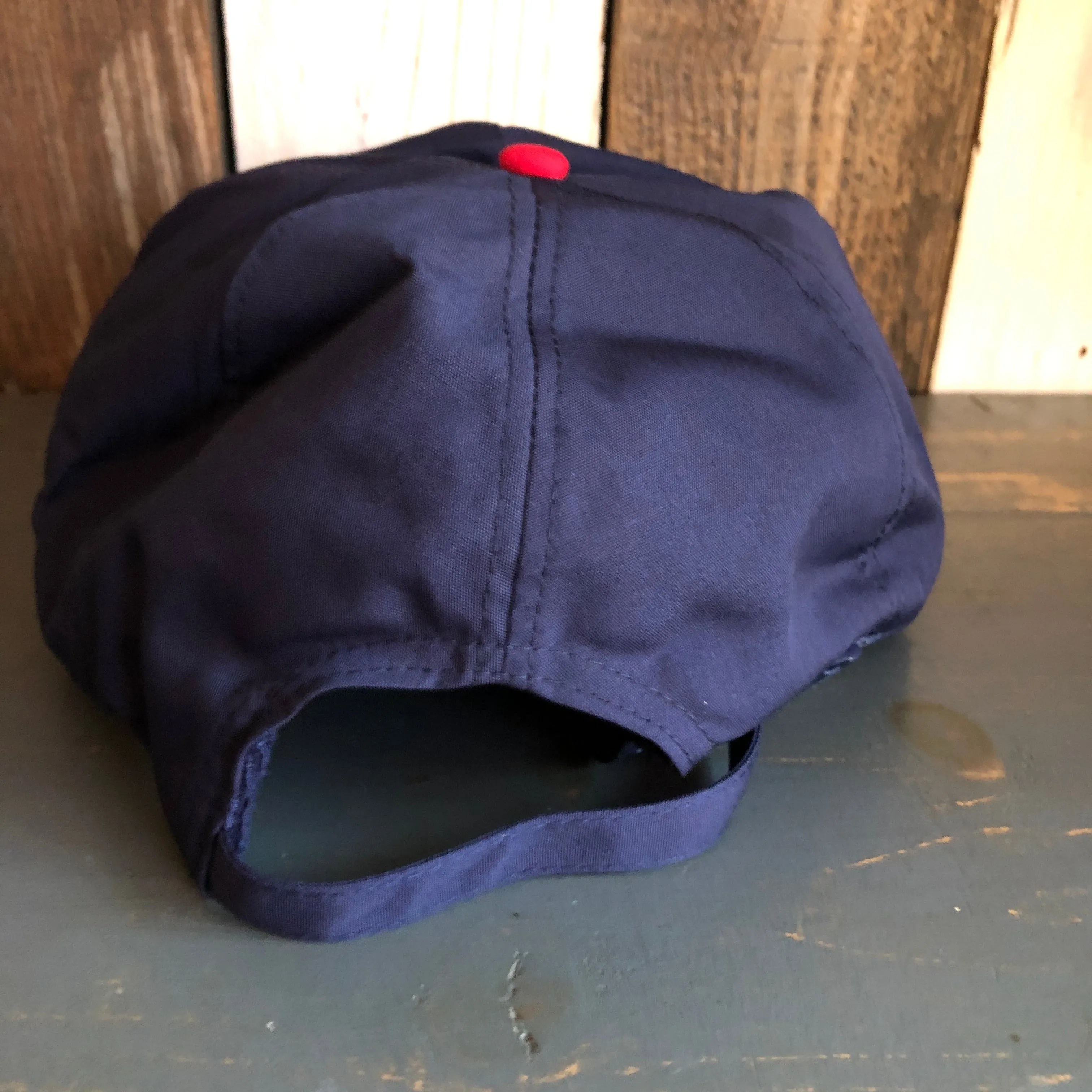 Hermosa Beach BLUE SUPREME HERMOSA 5 Panel High Crown Baseball Cap - Navy Blue/Red