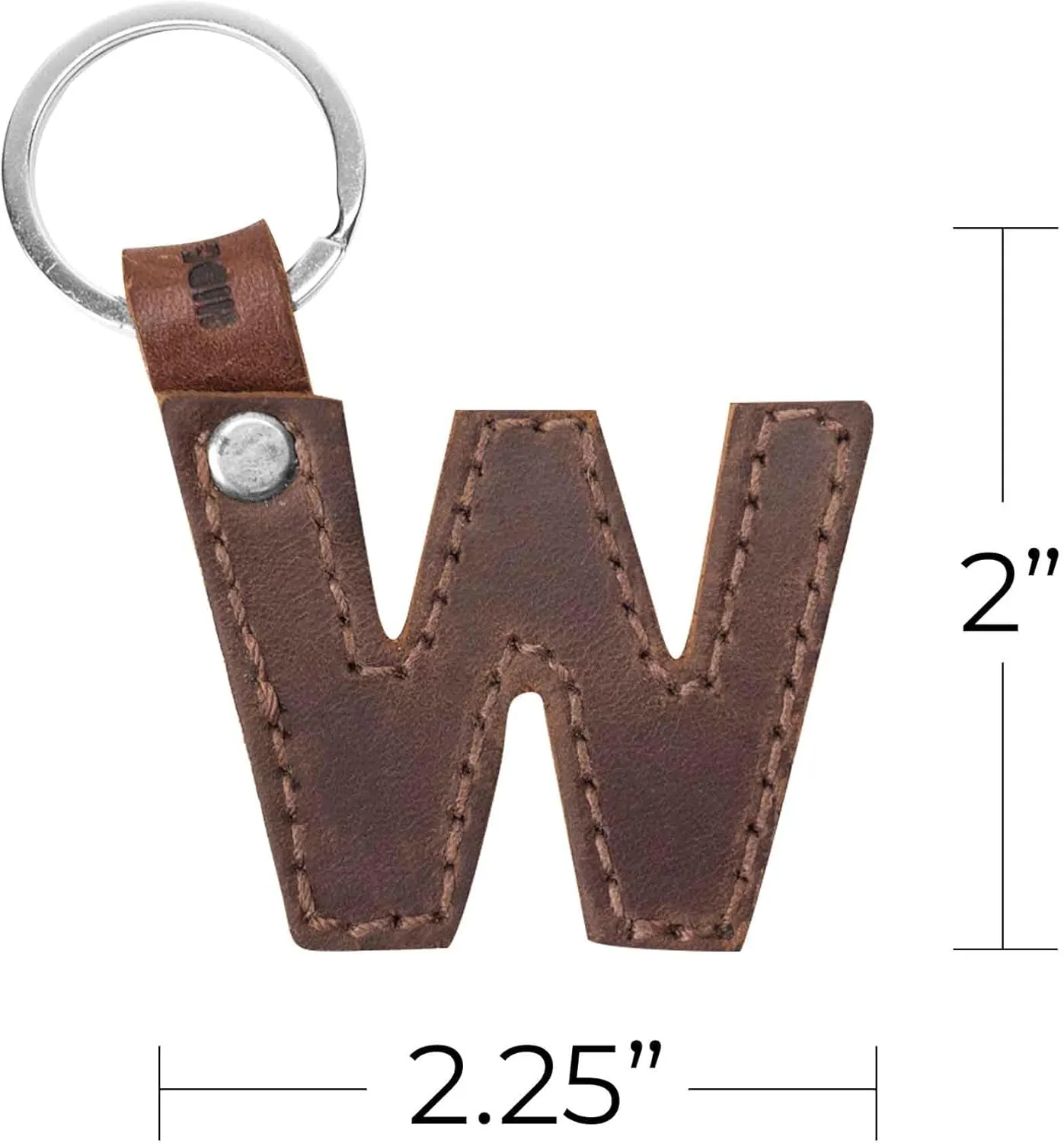 Hide & Drink Thick Leather Alphabet Letter Keychains Handmade Bourbon Brown
