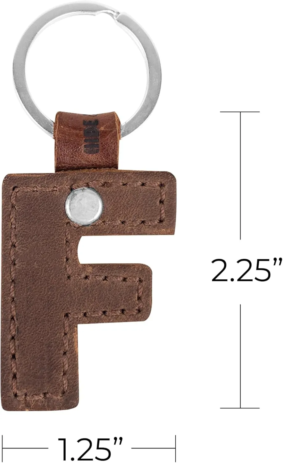 Hide & Drink Thick Leather Alphabet Letter Keychains Handmade Bourbon Brown