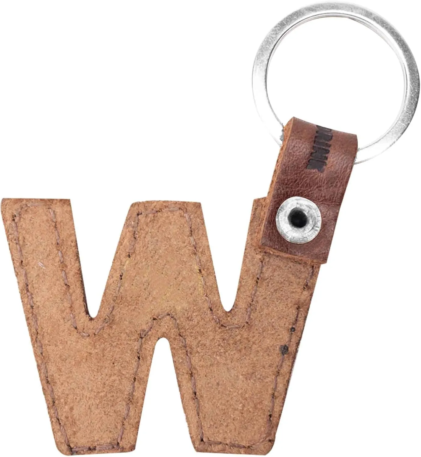 Hide & Drink Thick Leather Alphabet Letter Keychains Handmade Bourbon Brown