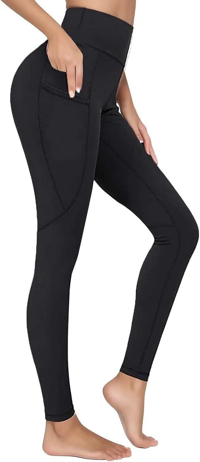 High Waisted Yoga Pants for Women Soft Athletic Tummy Control Leggings Pockets Stretch Running Workout Gym Trousers
