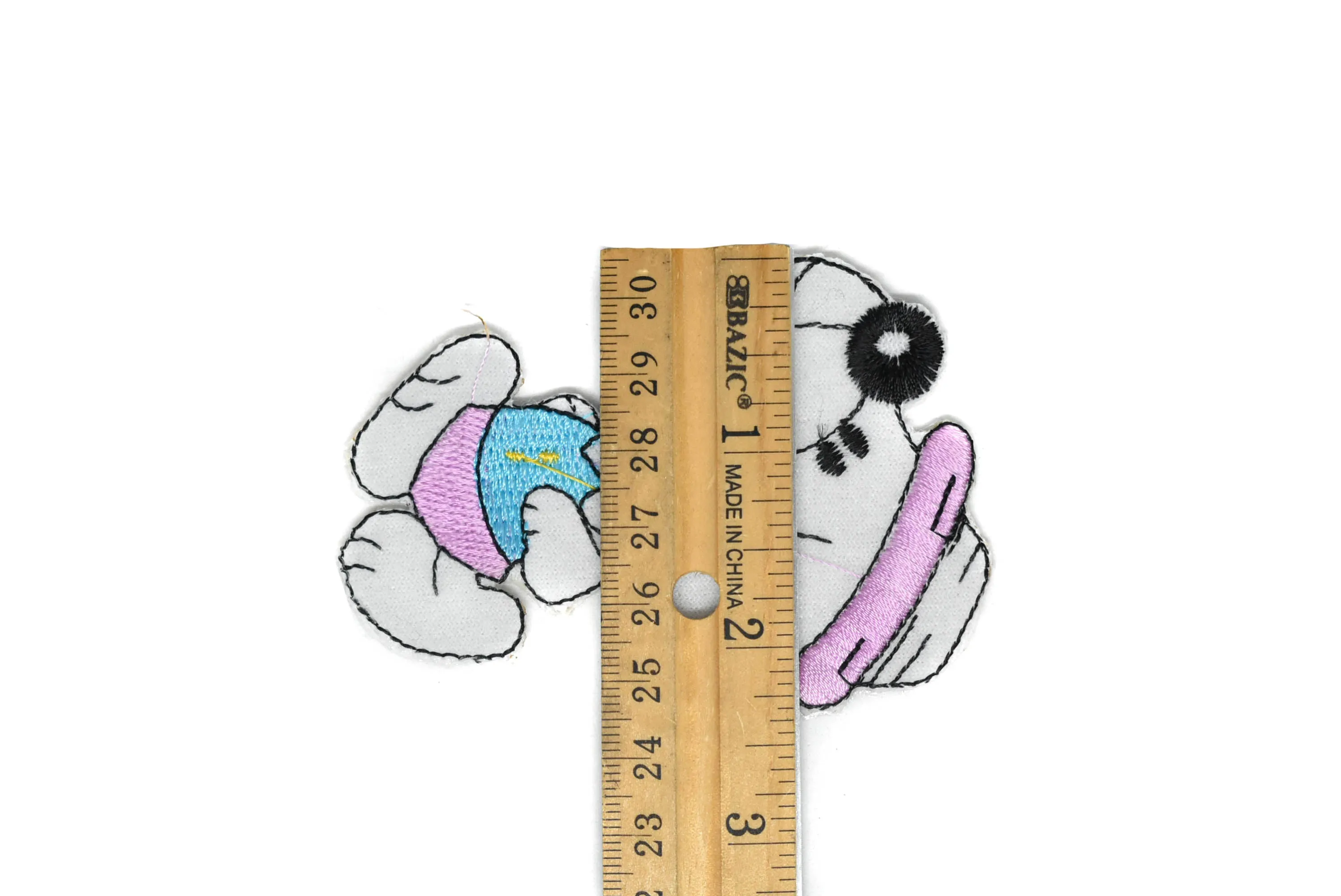 Hipster Snoopy Embroidered Iron-On Patch 3.50" x 2.50" - 1 Piece