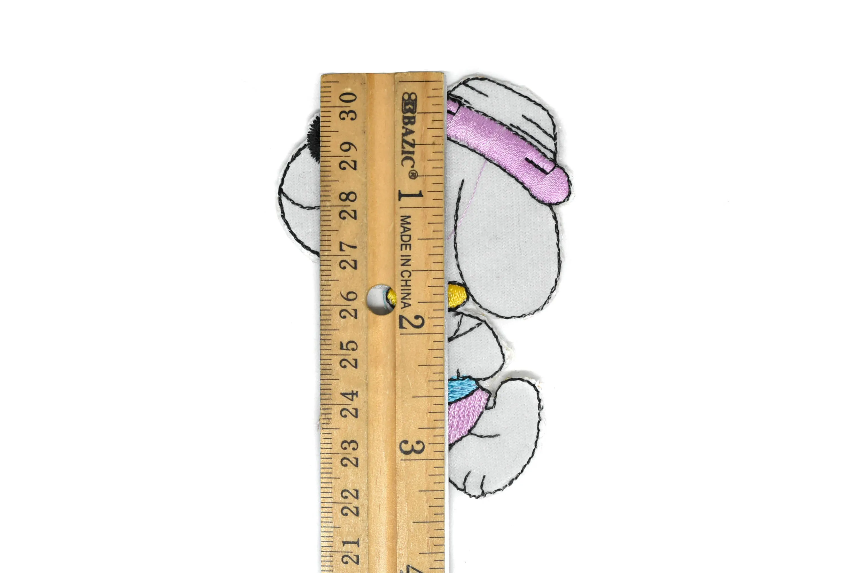 Hipster Snoopy Embroidered Iron-On Patch 3.50" x 2.50" - 1 Piece
