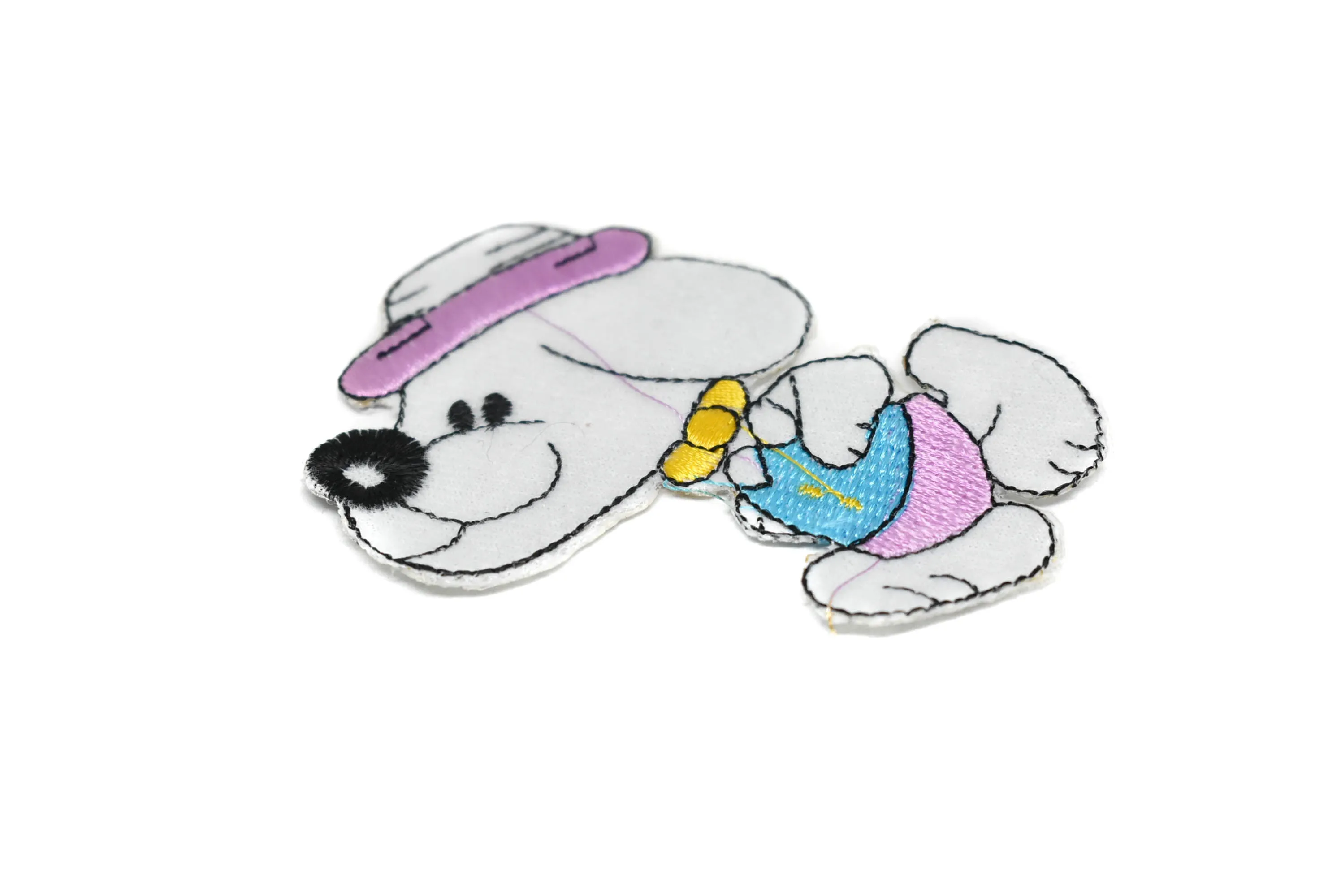 Hipster Snoopy Embroidered Iron-On Patch 3.50" x 2.50" - 1 Piece