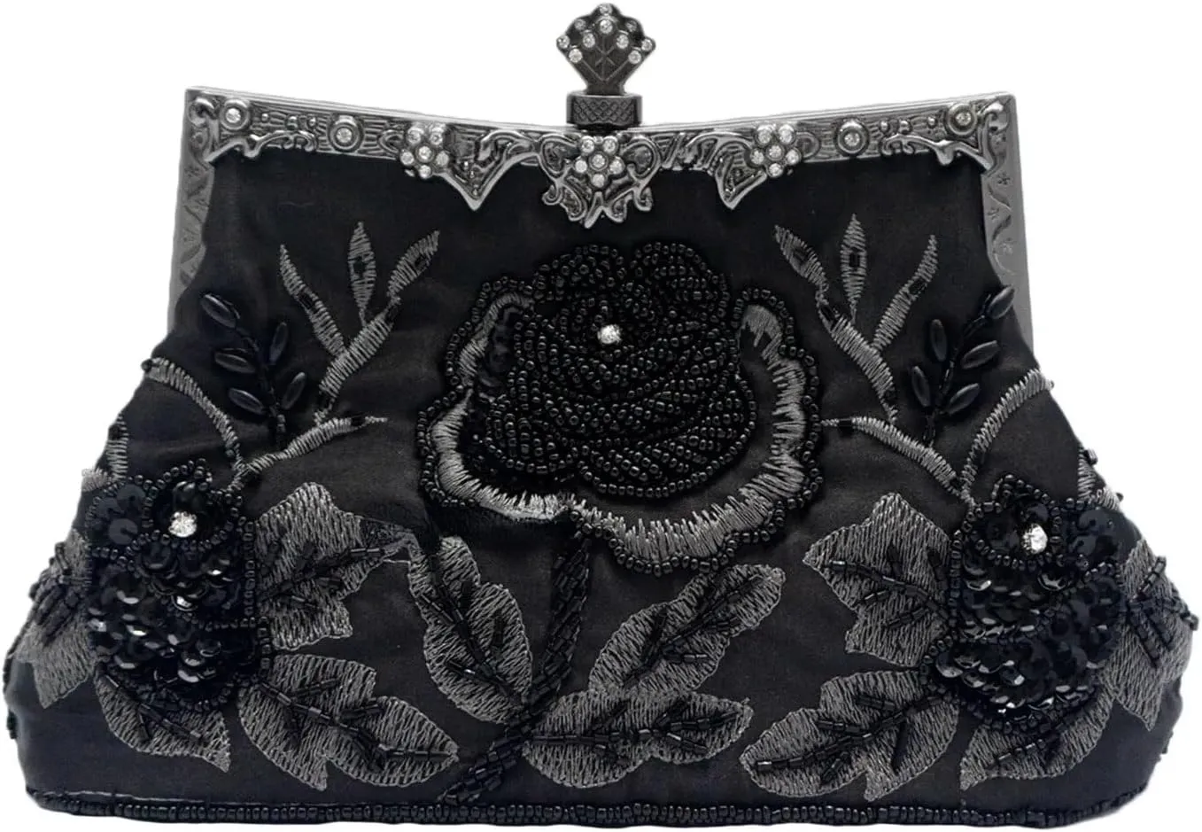 HUFFA Retro Style Beaded Embroidery Evening Clutch Bag Clutch Bridal Wedding Party Purse Handbag Women Luxury Bag (Color : Purple, Size : One Size)
