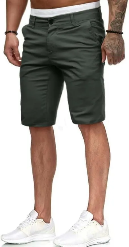 HUNGSON Men's Casual Shorts Lightweight Golf Shorts with 4 Pockets Stretch Quick Dry Comfy Work Shorts