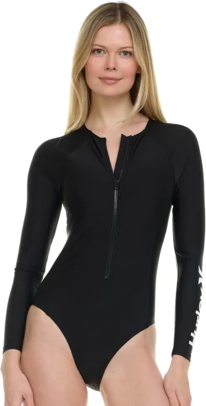 Hurley Long Sleeve Womens One Piece Swimsuits, Swimsuit for Women, Bathing Suit for Women, Swim Suit UPF 50  SPF UV Protected