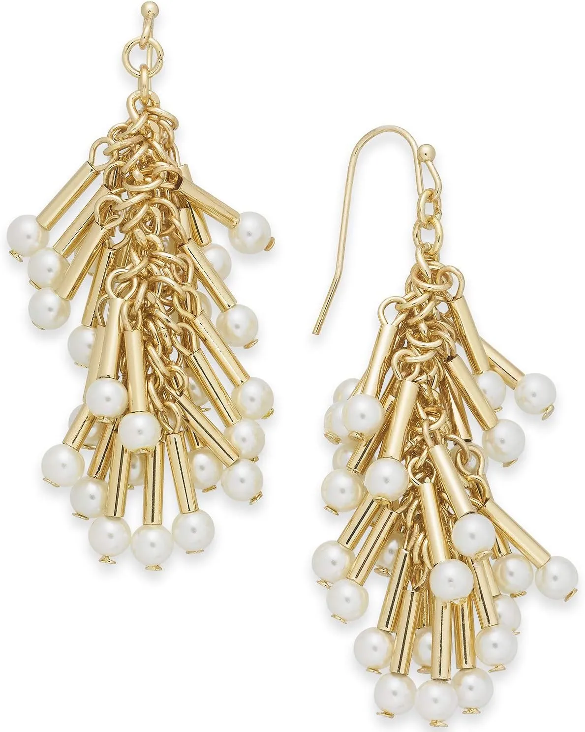 INC International Concepts I.N.C. Gold-Tone Imitation Pearl Shaky Chandelier Earrings