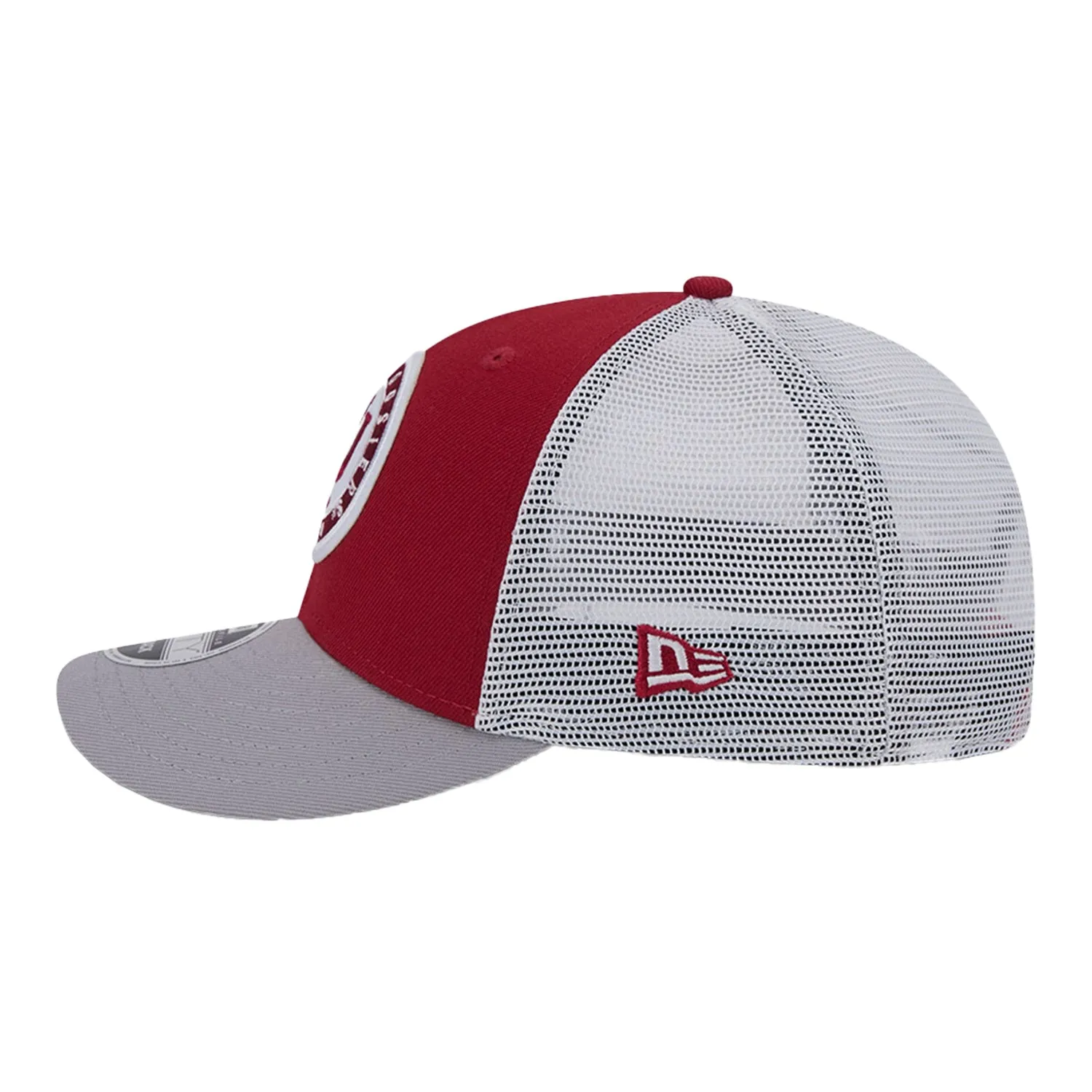 Indiana Hoosiers Round Throwback Mesh Crimson Adjustable Hat