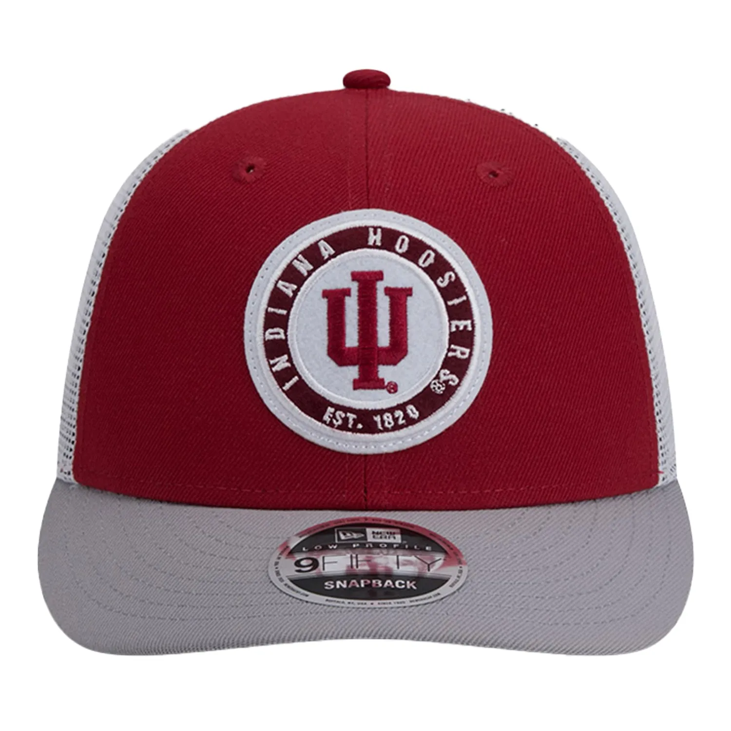 Indiana Hoosiers Round Throwback Mesh Crimson Adjustable Hat