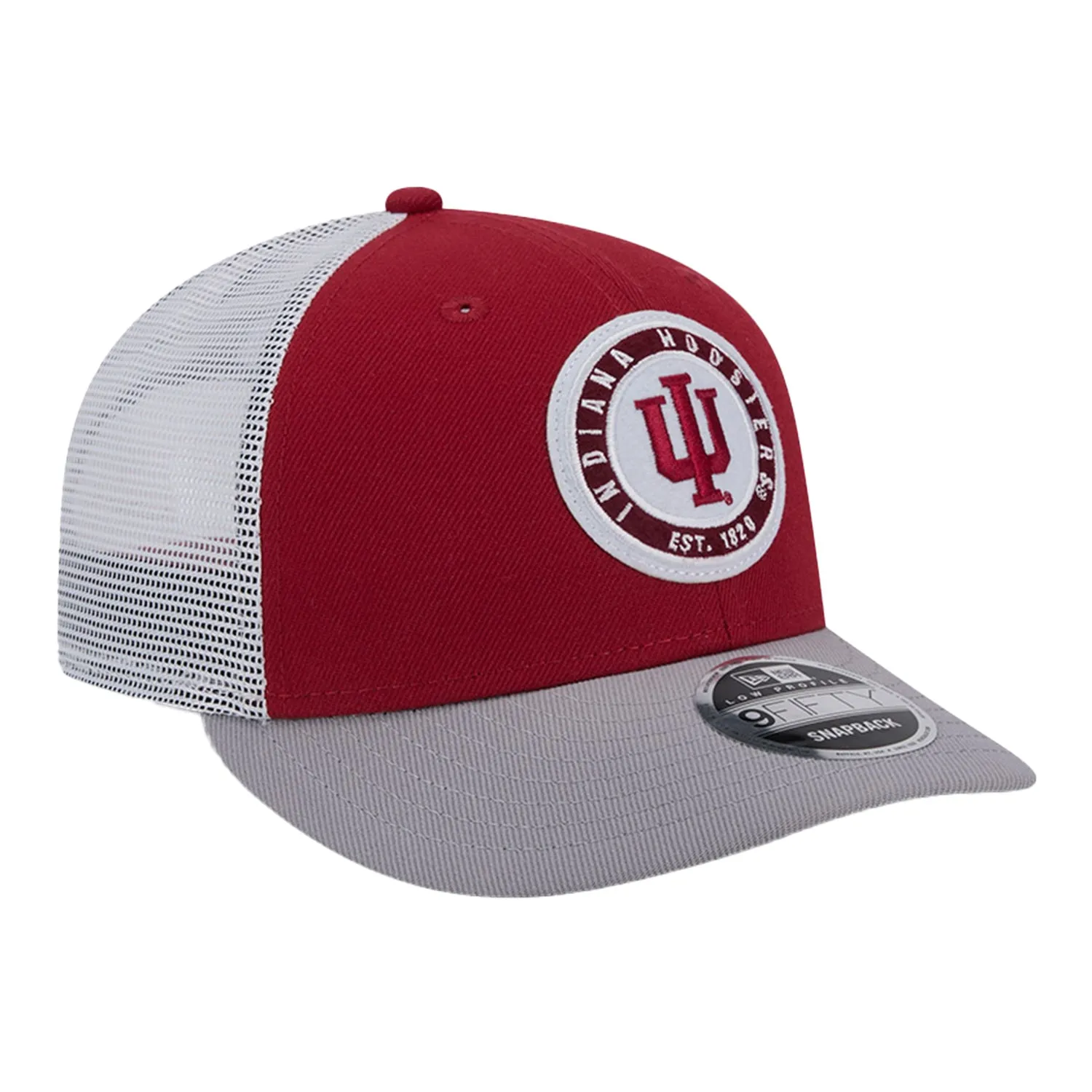 Indiana Hoosiers Round Throwback Mesh Crimson Adjustable Hat