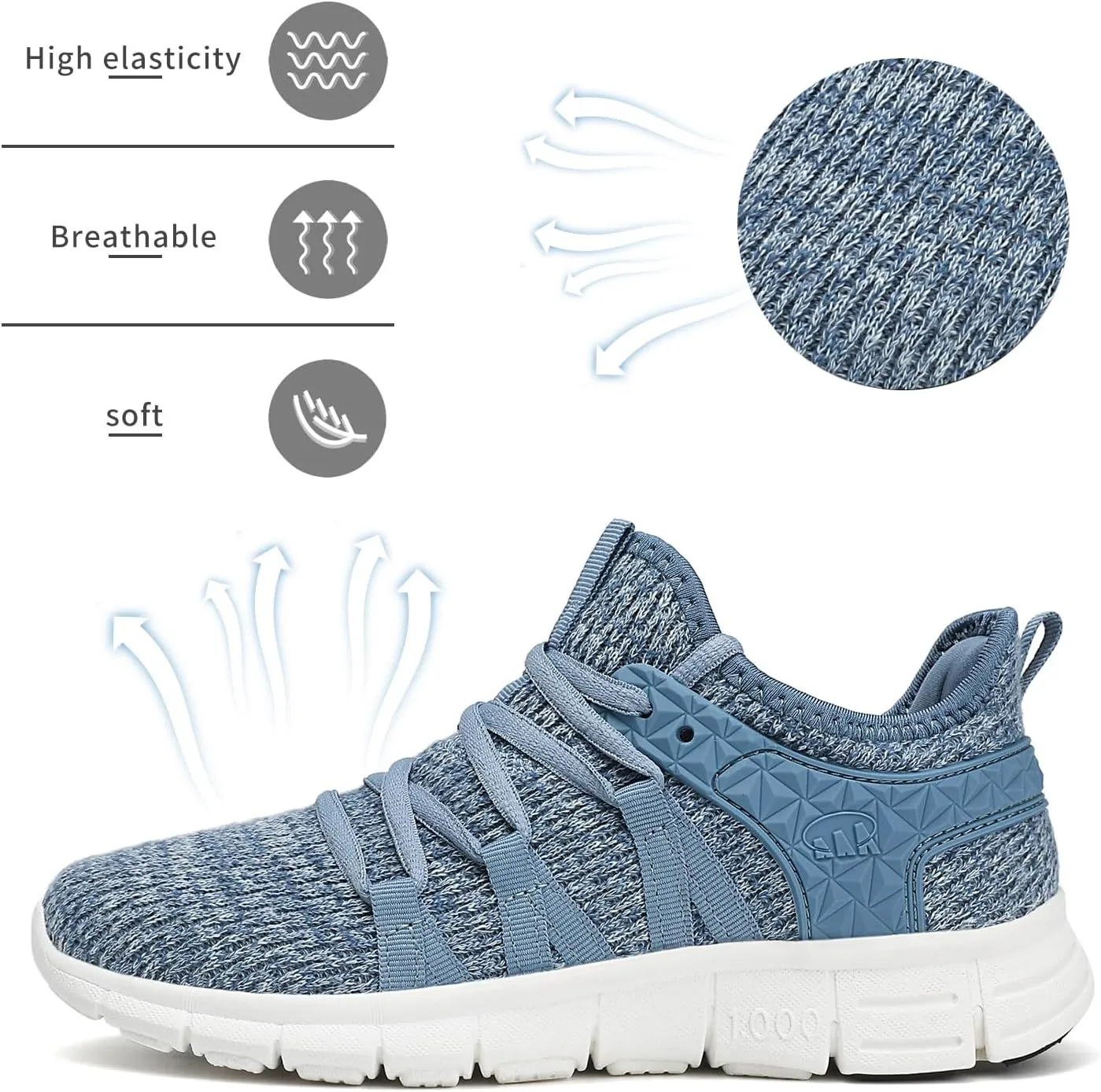 INZCOU Running Shoes Lightweight Tennis Shoes Non Slip Gym Workout Shoes Breathable Mesh Walking Sneakers