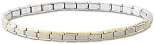 Italian Charm Bracelets Stainless Steel Silver Gold Trim 4mm Mothers Day Gift