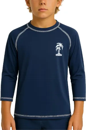 iXtreme Boys Swim Shirt - UPF50  Sun Shirt Long Sleeve Rash Guard for Boys - Quick Dry Toddler and Big Kids Swim Top (2T-20)