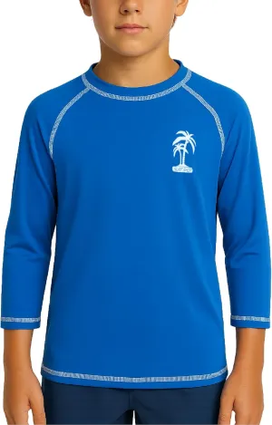 iXtreme Boys Swim Shirt - UPF50  Sun Shirt Long Sleeve Rash Guard for Boys - Quick Dry Toddler and Big Kids Swim Top (2T-20)