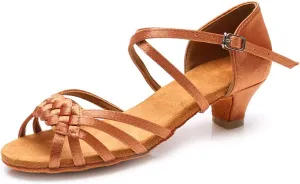 JUODVMP Girl Latin Dance Shoes Ballroom Performance Shoes for Girl and Women,Model VS-WH1208-XGG