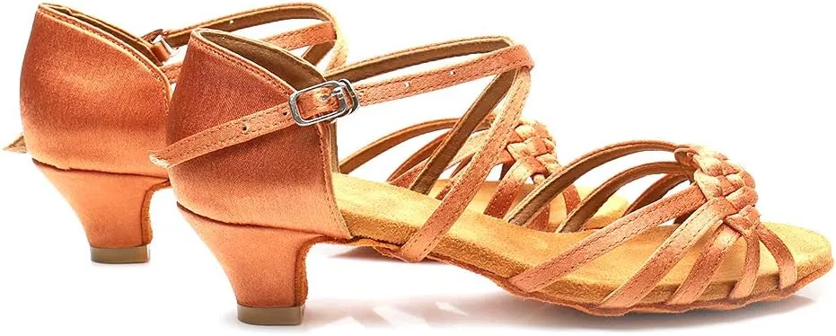 JUODVMP Girl Latin Dance Shoes Ballroom Performance Shoes for Girl and Women,Model VS-WH1208-XGG