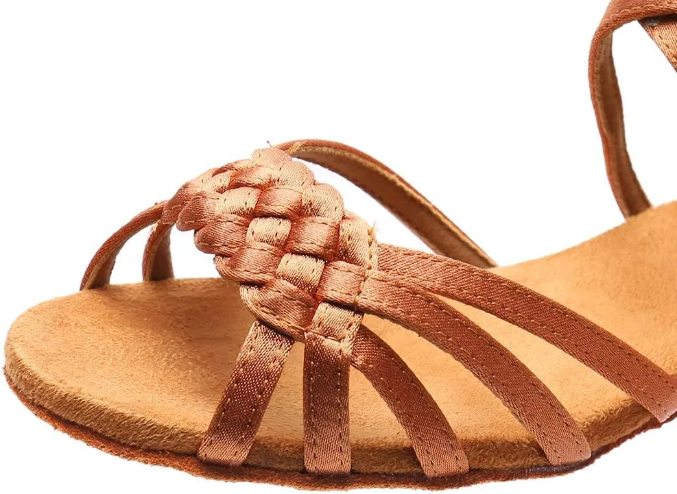 JUODVMP Girl Latin Dance Shoes Ballroom Performance Shoes for Girl and Women,Model VS-WH1208-XGG