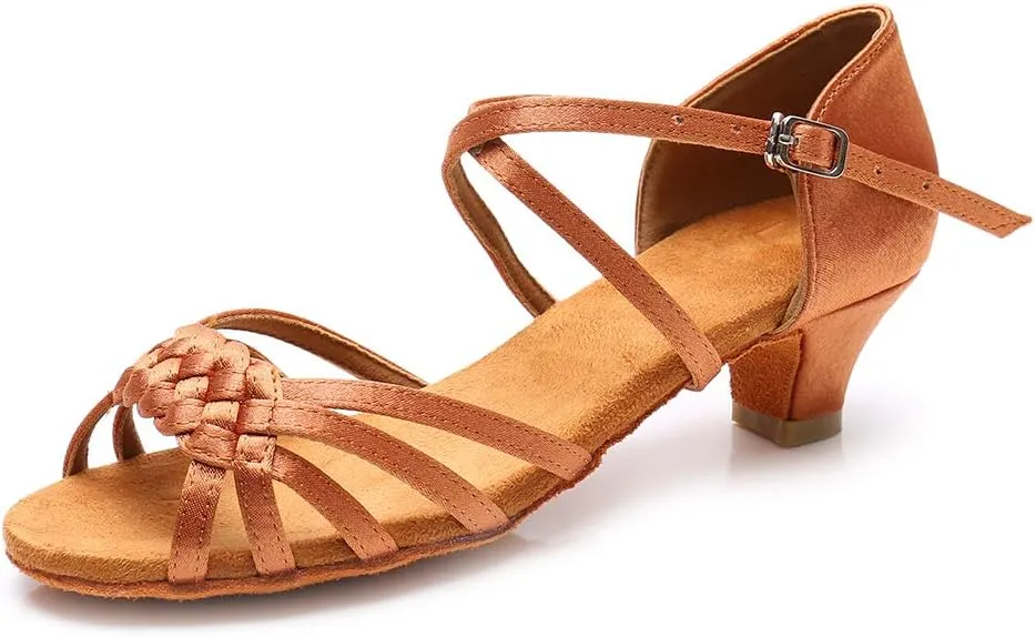 JUODVMP Girl Latin Dance Shoes Ballroom Performance Shoes for Girl and Women,Model VS-WH1208-XGG