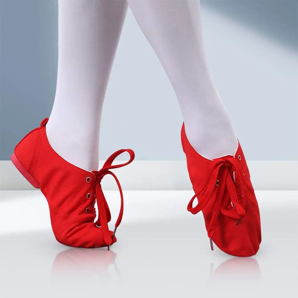 JUODVMP Women's Breathable Canvas Jazz Dance Shoes Lady Latin Yoga Ballroom Dance Shoes,Model TJDBFBJS