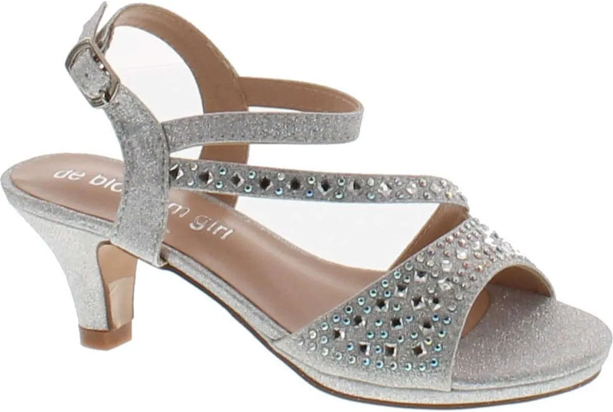 K-Stella-2 Stunning Strappy Dress Heel Metallic Party Shoes