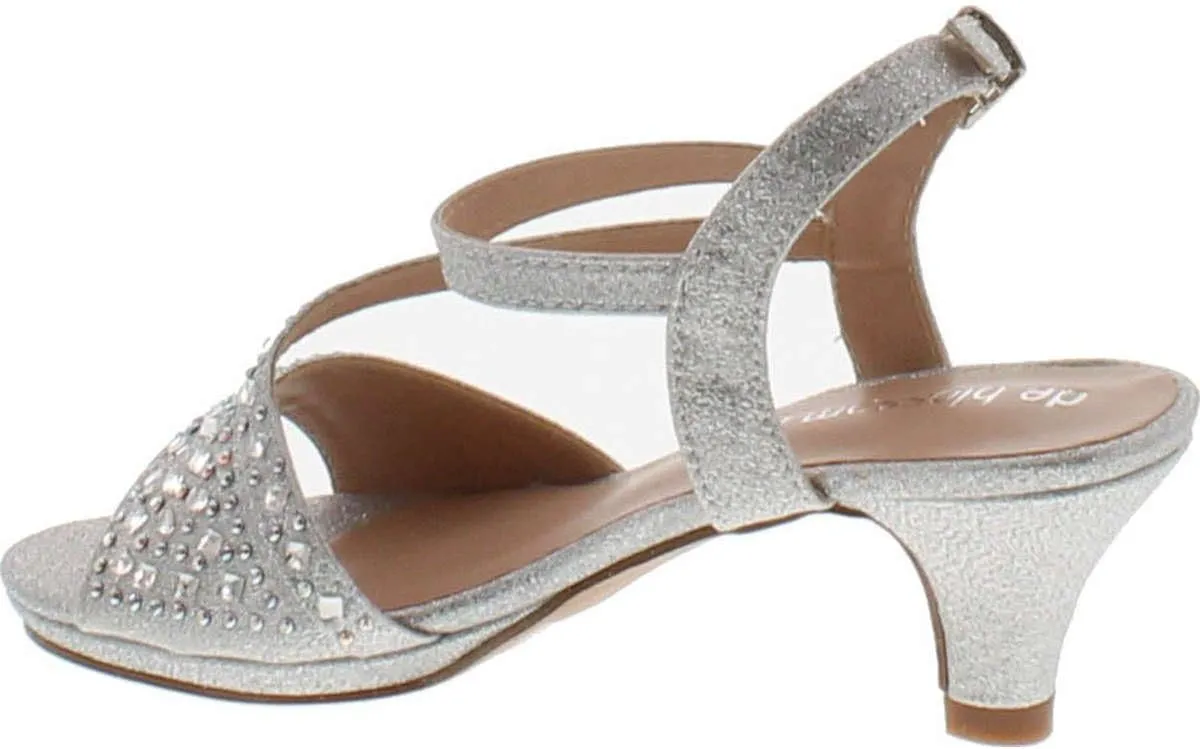 K-Stella-2 Stunning Strappy Dress Heel Metallic Party Shoes