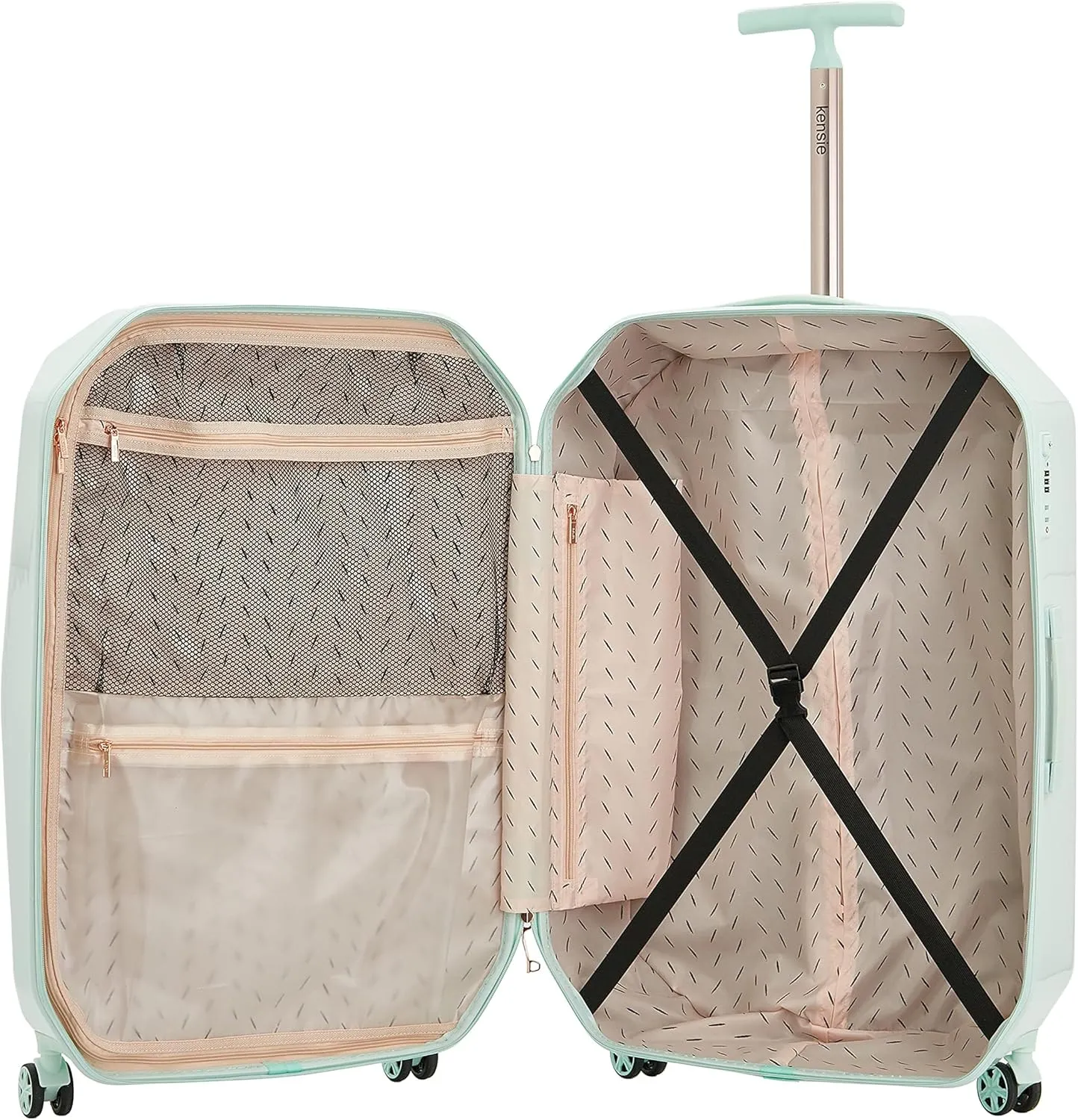 kensie Women's Gemstone Luggage, Mint, 2 Piece Set (28"/20")