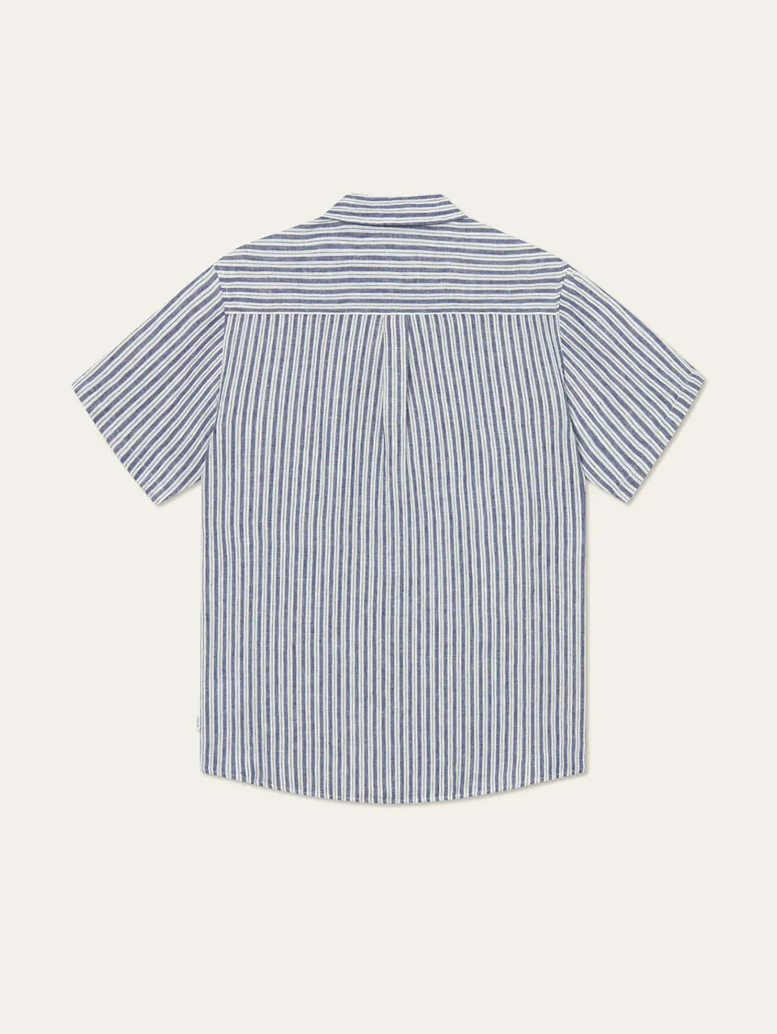 Kris Linen Short Sleeve Shirt - Lt Ivory/Blueprint