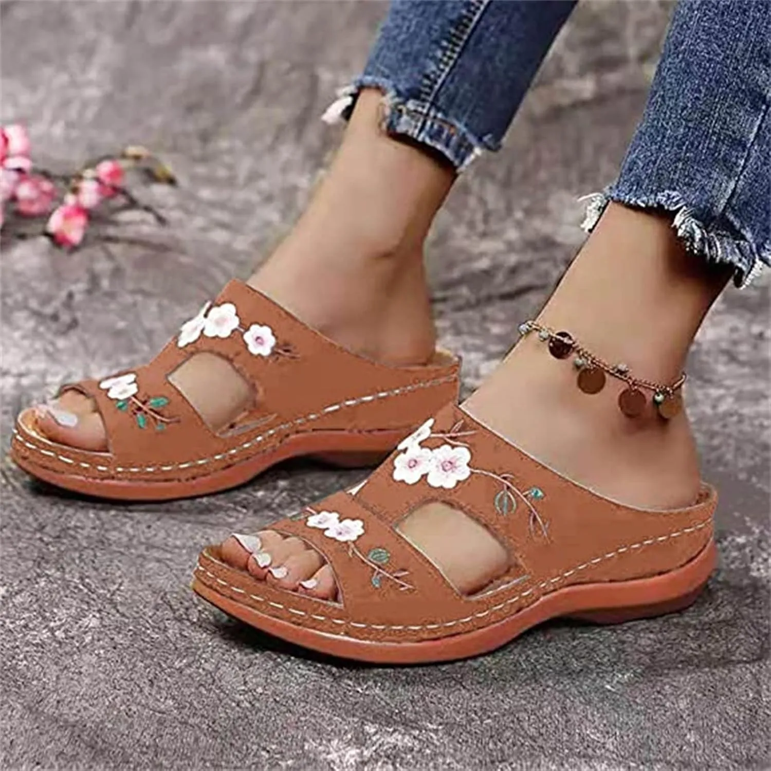 Ladmiple Orthopedic Sandals For Women Elegant Arch Support Slides Slippers Comfort Dressy Summer Orthotic Flip Flops