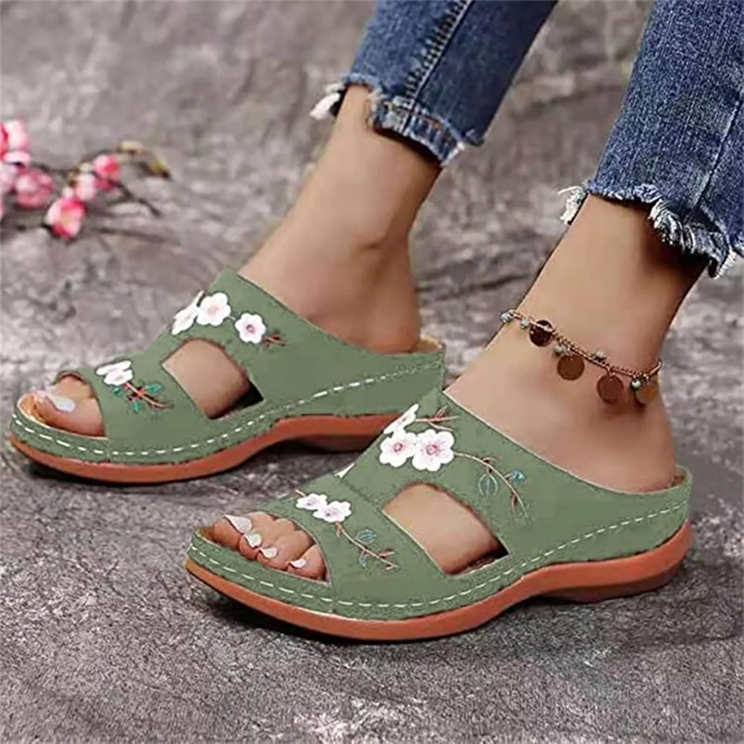 Ladmiple Orthopedic Sandals For Women Elegant Arch Support Slides Slippers Comfort Dressy Summer Orthotic Flip Flops