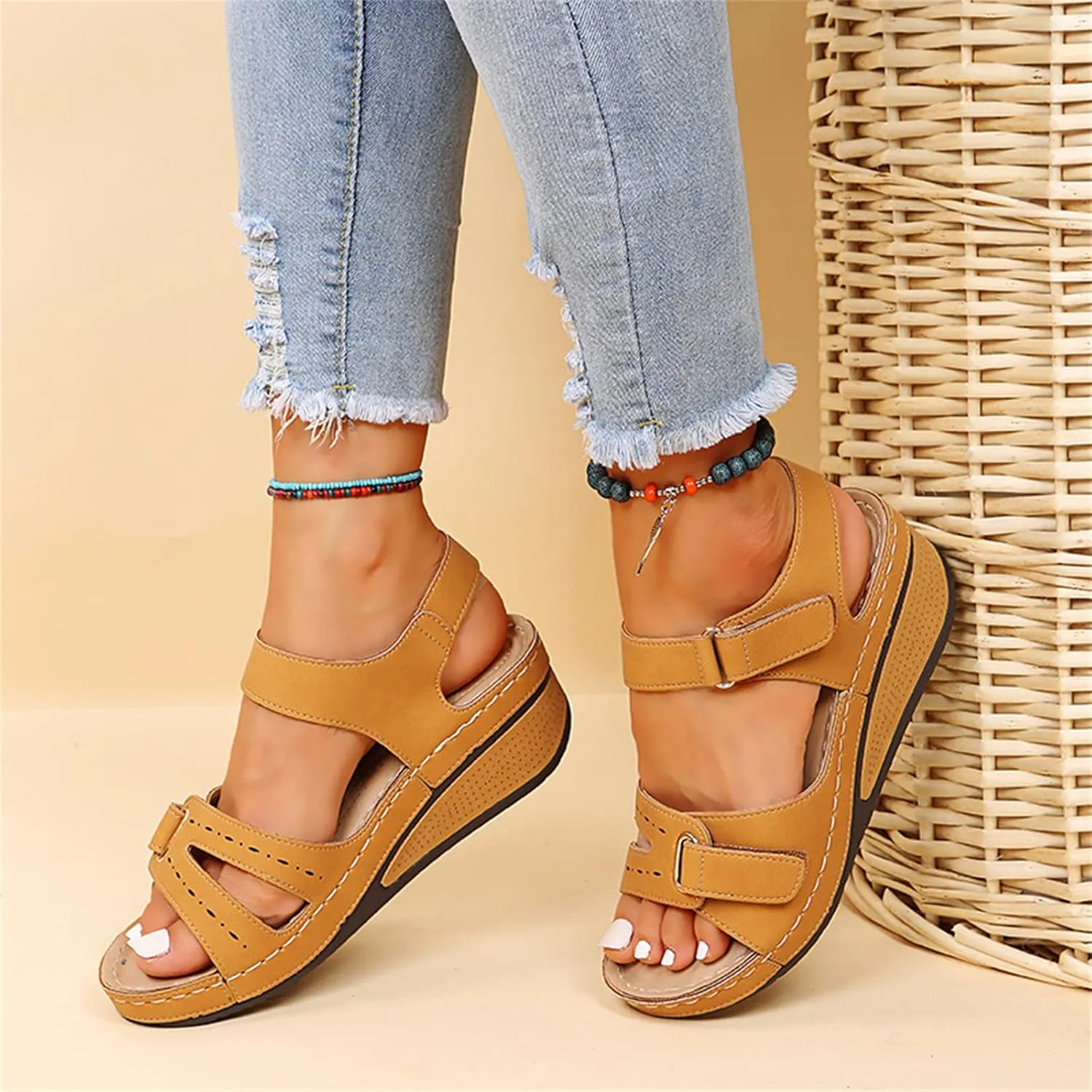 Ladmiple Orthopedic Sandals For Women Wide Width Comfortable Flip Flops with Arch Support Dressy Summer Orthotic Slides