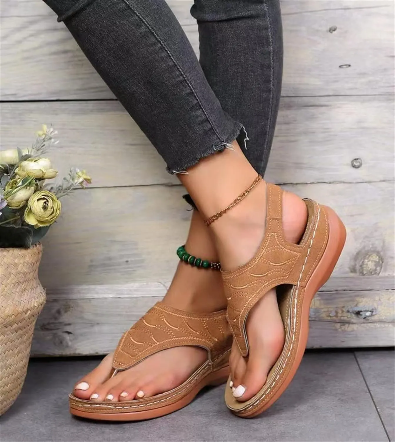 Ladmiple Orthotic Sandals For Women Plantar Fasciitis Arch Support Orthopedic Flip Flops Dressy Summer Comfortable Slides