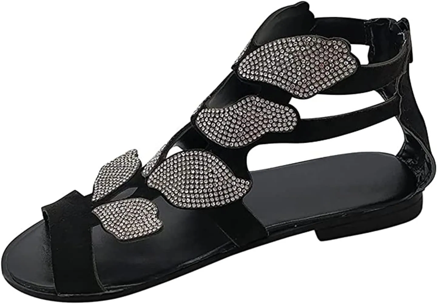 Ladmiple Sandals for Women Dressy Summer Crystal Flip Flops Strappy Sandals Casual Beach Open Toe Platform Flats Sandal