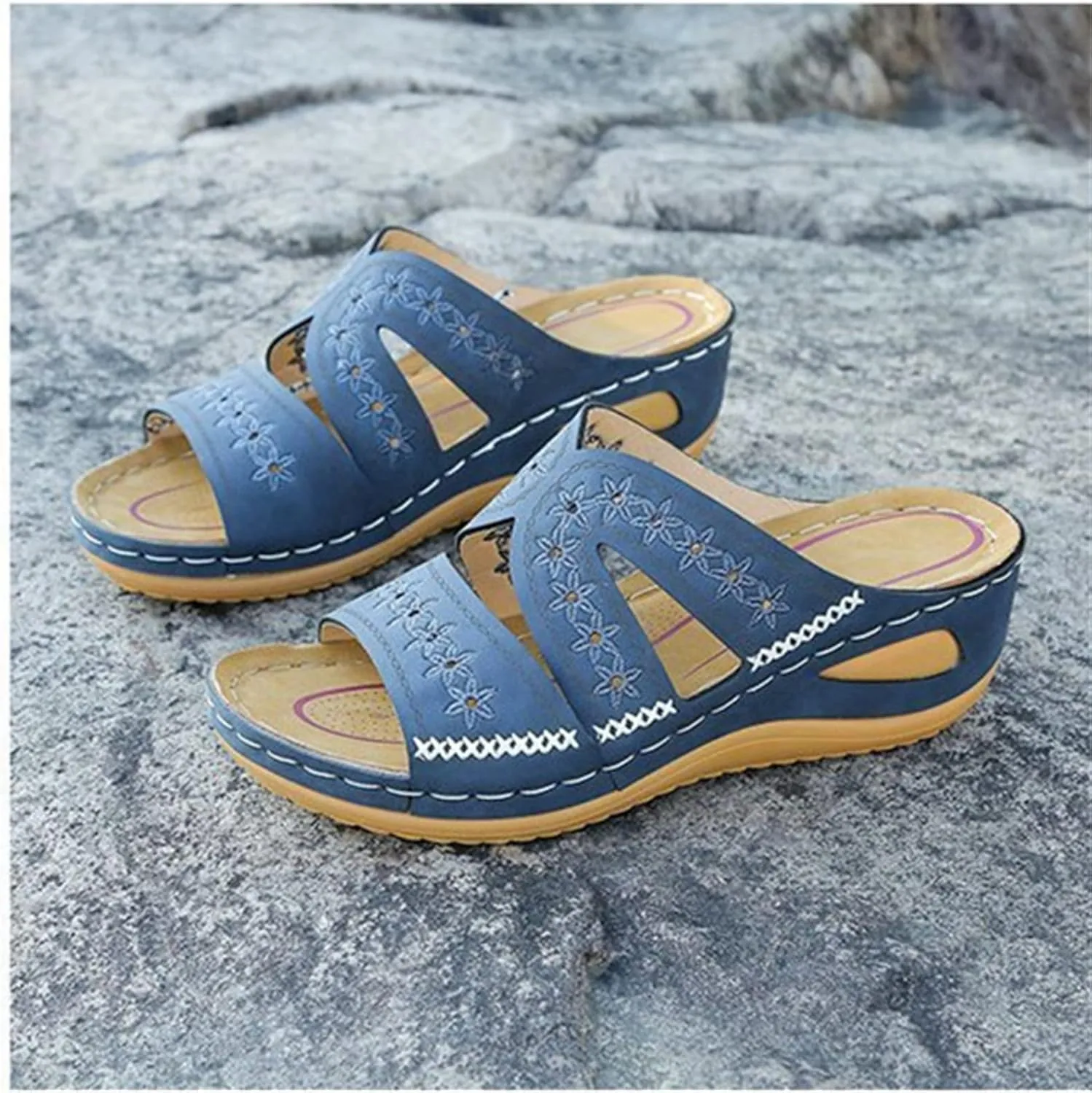 Ladmiple Sandals Women Comfortable Dressy Arch Support Orthopedic Flip Flops Summer Walking Orthotic Slides Beach Shoes 2024