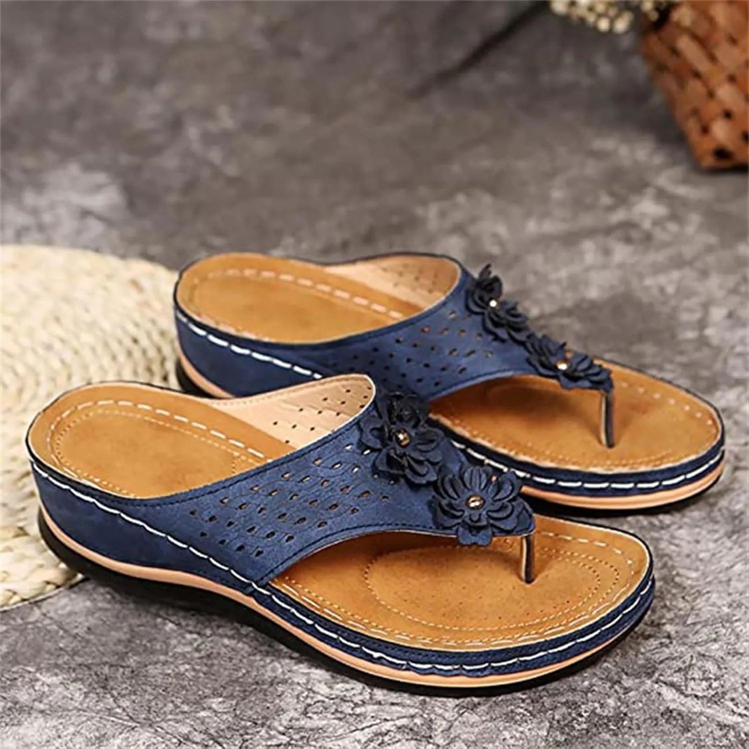 Ladmiple Sandals Women Comfortable Walking Arch Support Orthopedic Slides Slippers Dressy Summer Orthotic Flip Flops