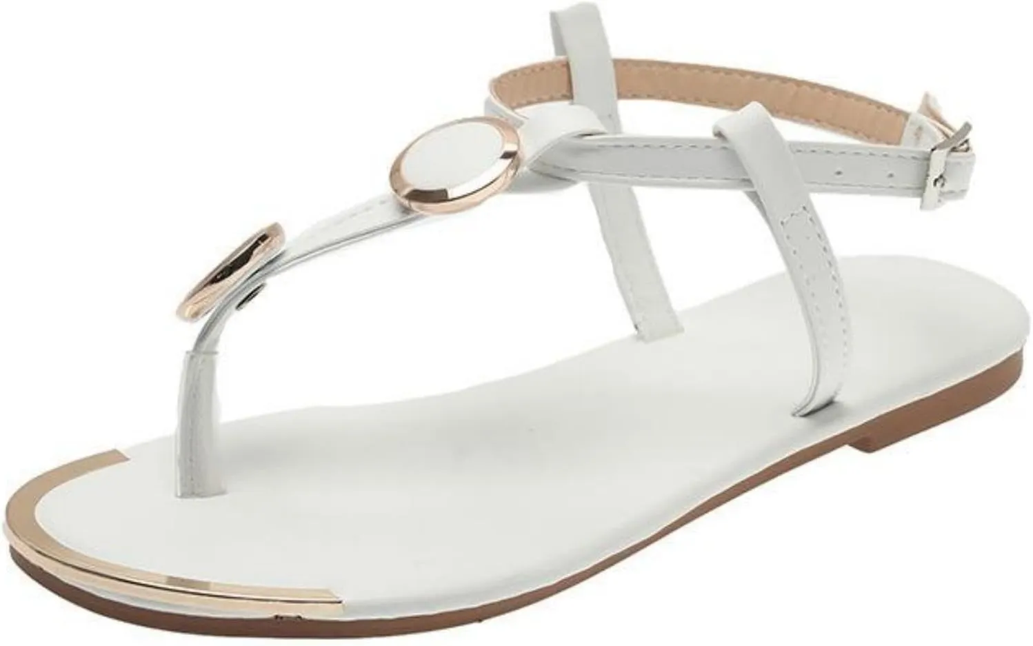 Ladmiple Sandals Women Comfortable Walking Casual Strappy Sandals Dressy Summer Fashion Flat Sandals Beach Thong Flip Flops