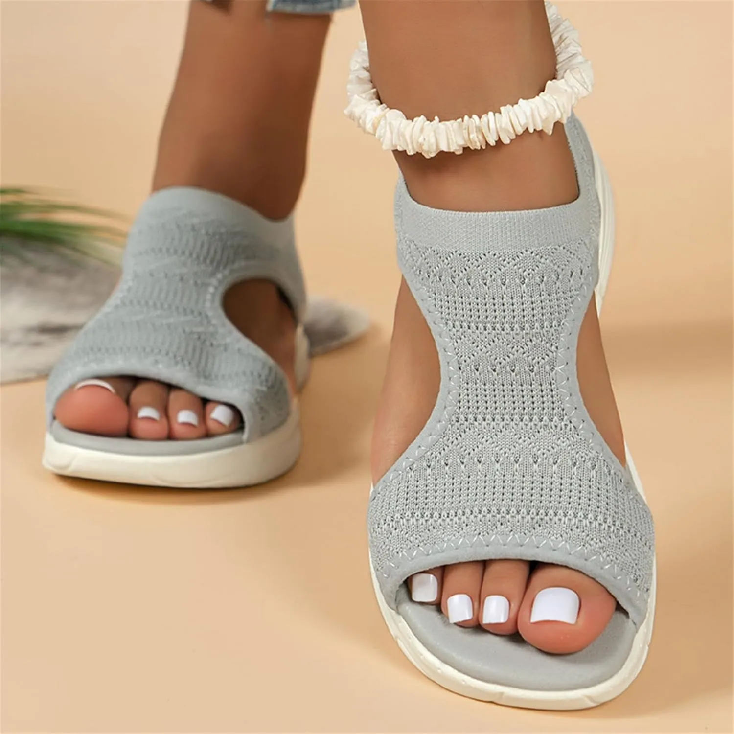 Ladmiple Sandals Women Comfortable Walking Orthopedic Arch Support Flip Flops Soft Summer Beach Shoes Dressy Orthotic Slides