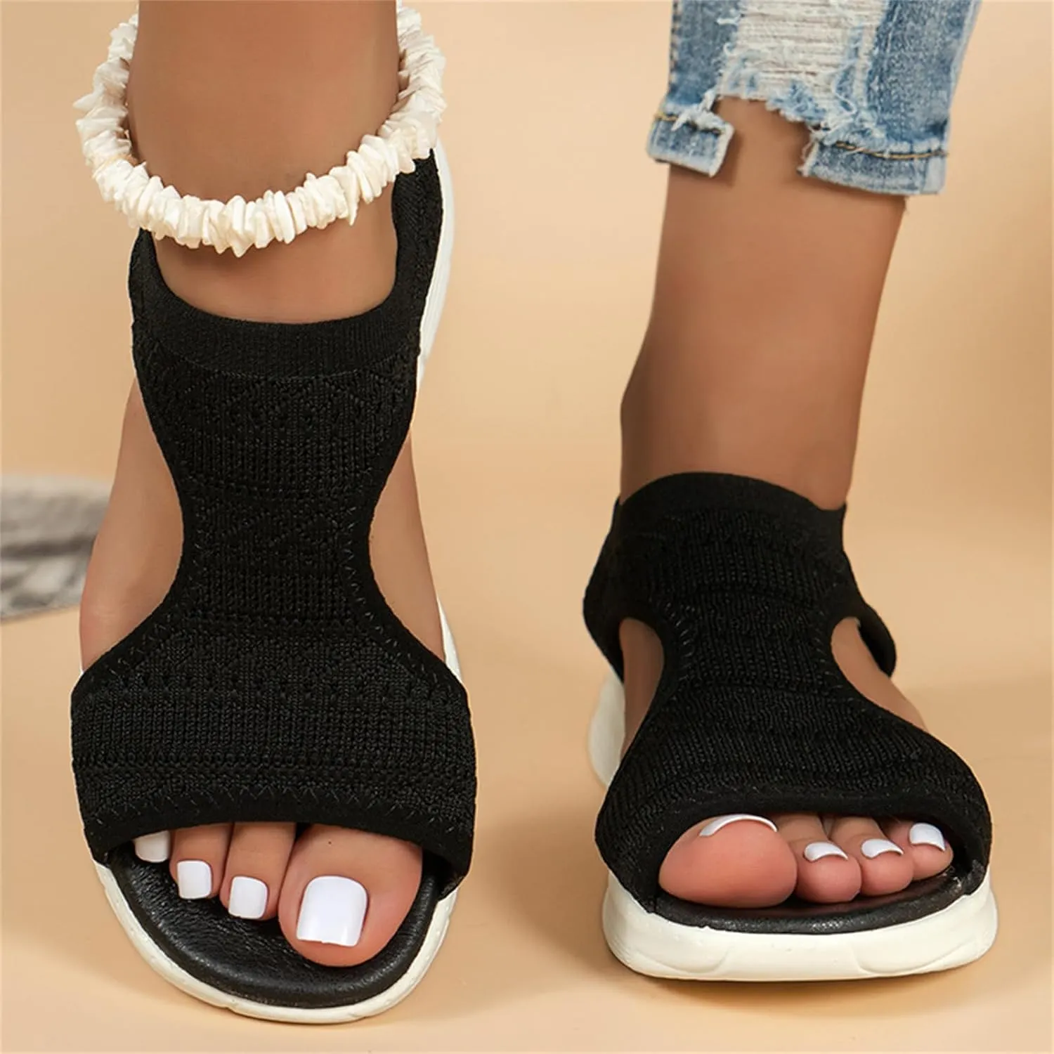 Ladmiple Sandals Women Comfortable Walking Orthopedic Arch Support Flip Flops Soft Summer Beach Shoes Dressy Orthotic Slides