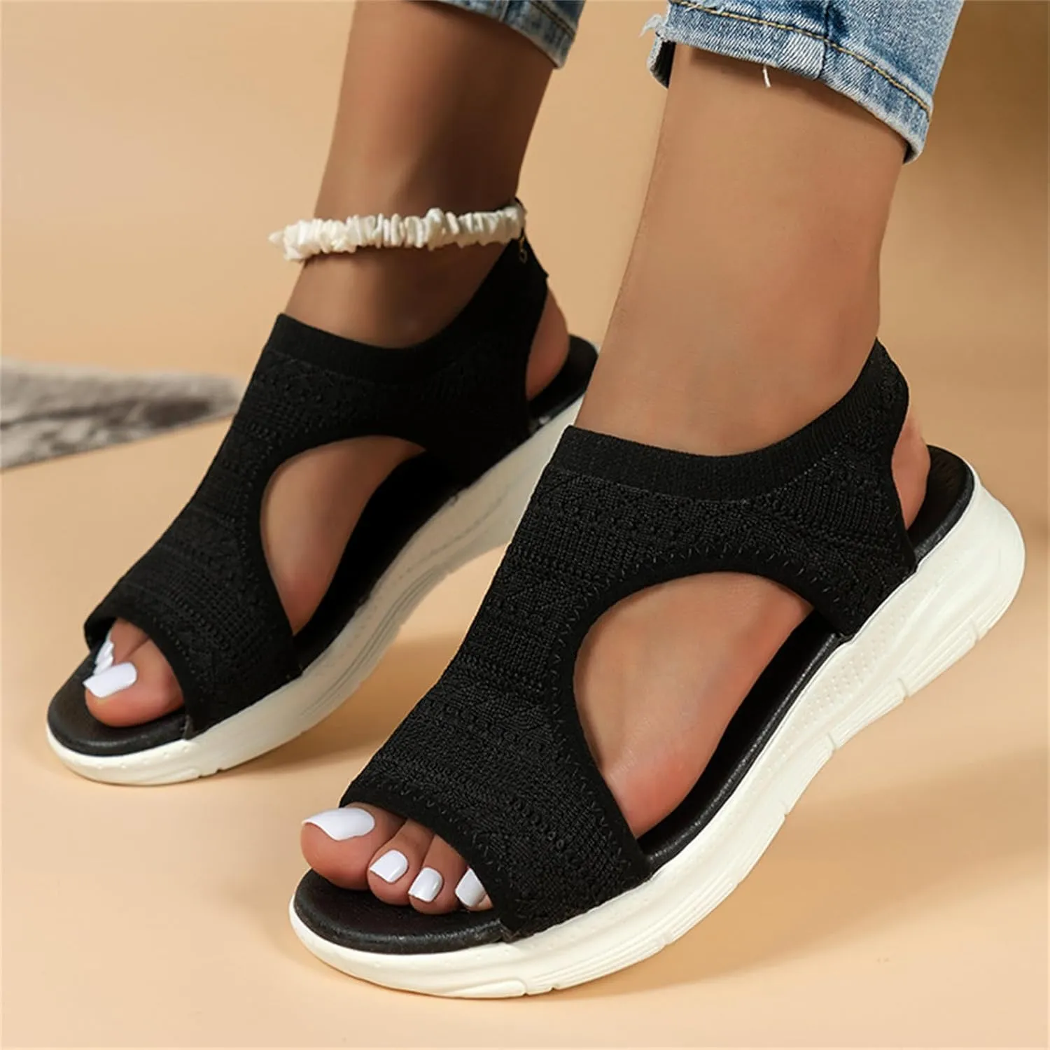 Ladmiple Sandals Women Comfortable Walking Orthopedic Arch Support Flip Flops Soft Summer Beach Shoes Dressy Orthotic Slides