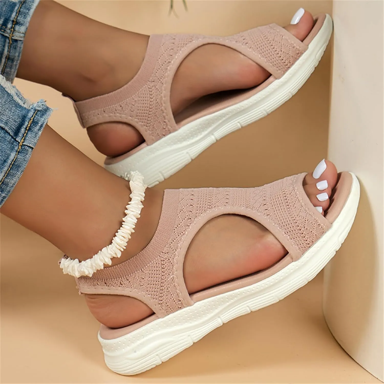 Ladmiple Sandals Women Comfortable Walking Orthopedic Arch Support Flip Flops Soft Summer Beach Shoes Dressy Orthotic Slides