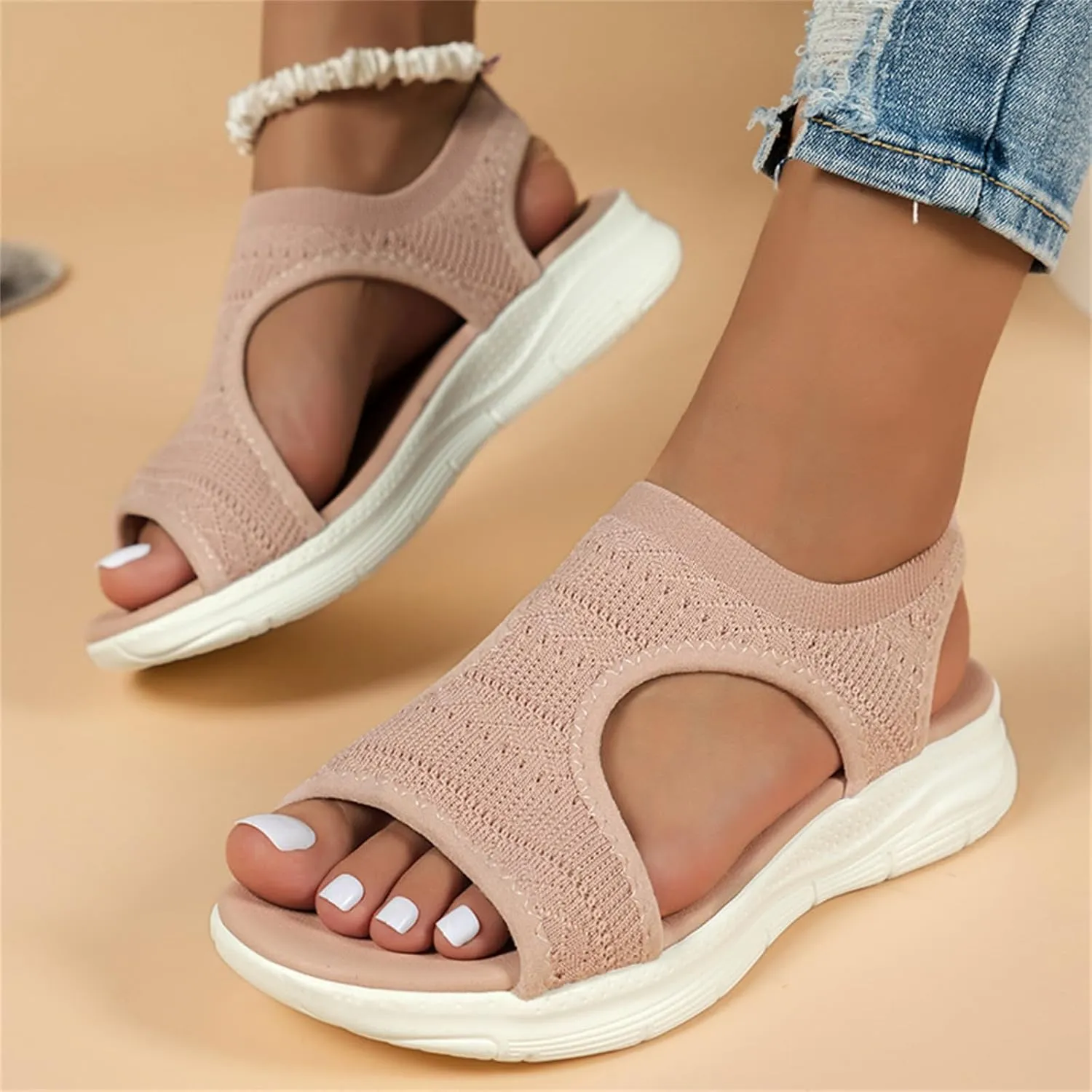Ladmiple Sandals Women Comfortable Walking Orthopedic Arch Support Flip Flops Soft Summer Beach Shoes Dressy Orthotic Slides