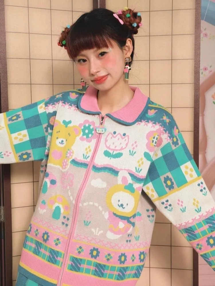 Lapel Peplum Zipper Sweater Cardigan【s0000006115】