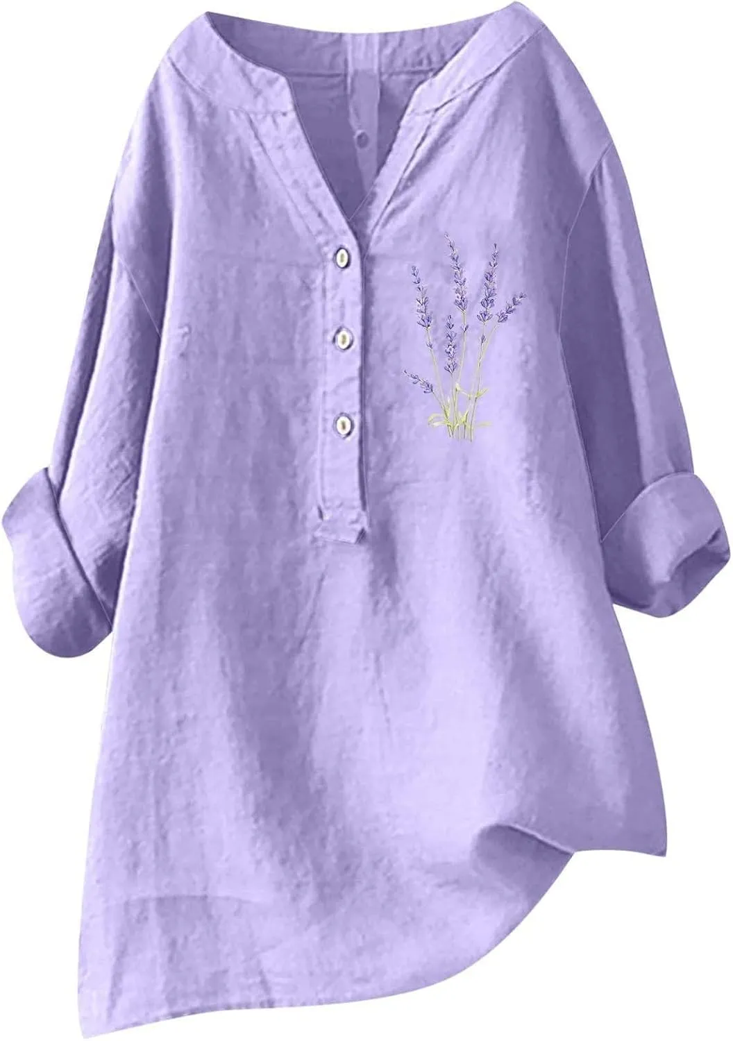 Linen Clothes for Women Linen Clothes for Women Down Blouses Tops Black Button Up Shirt Top Long