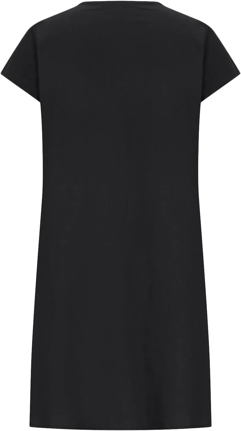 Linen Dress for Women Pleated Summer Dresses Round Neck Short Sleeve Sundress Beach Vacation Casual Mini Dress 2025
