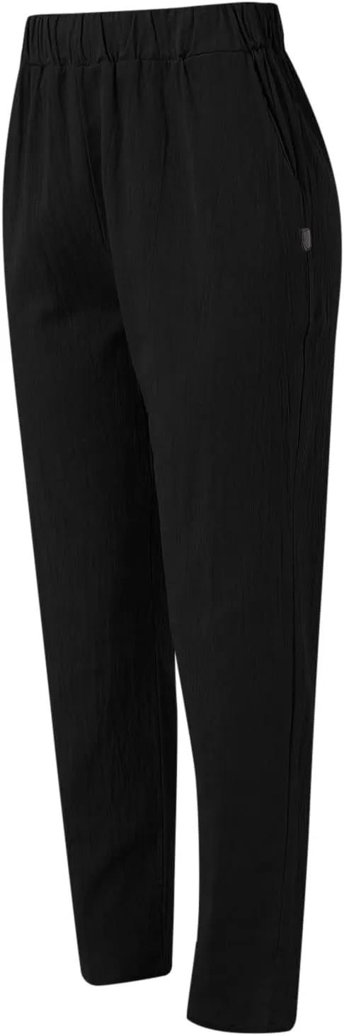 Linen Pants for Women 2025 High Waisted Wide Leg Lounge Beach Pant Summer Trendy Elastic Waist Pull On Gauze Trousers