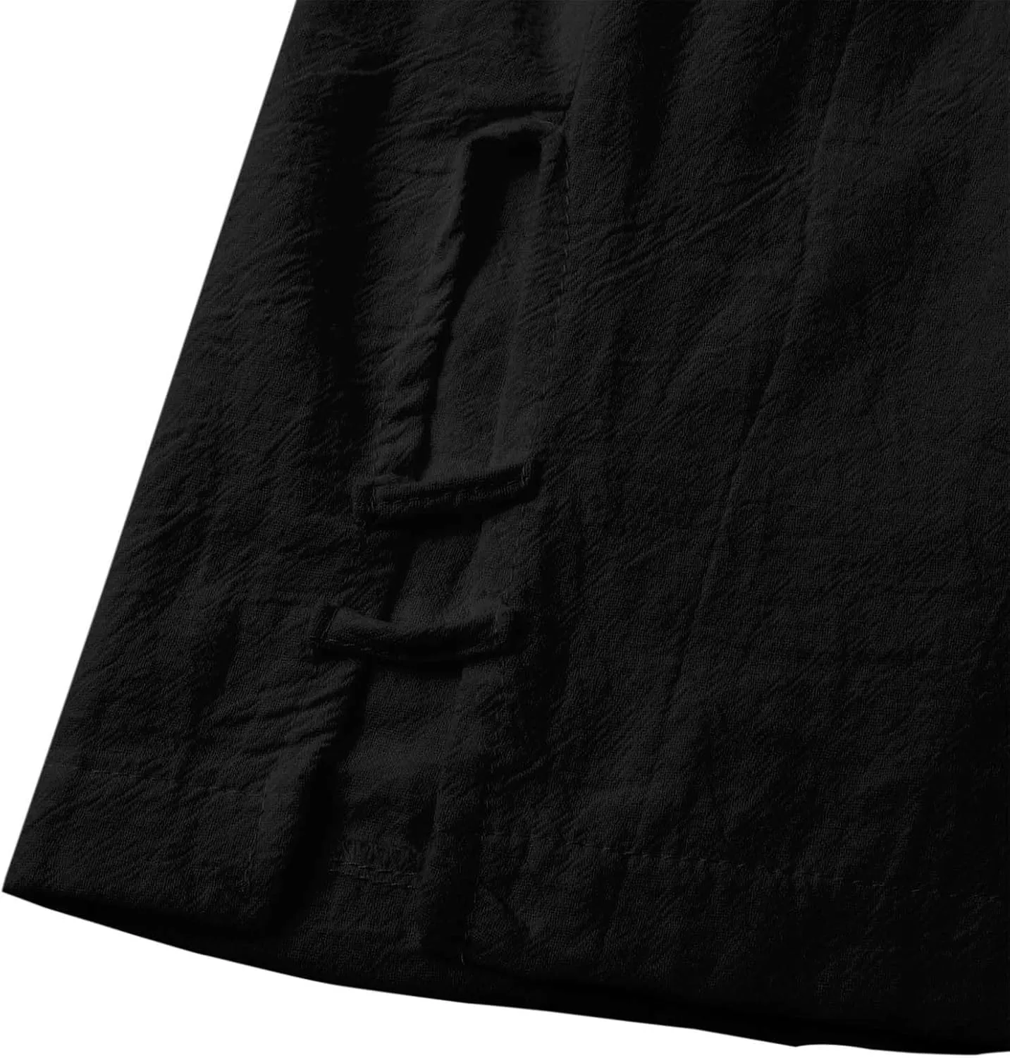 Linen Wide Leg Checkered Trousers Pants Flowy Wide Leg Beach Pants with Pockets Black Linen Black Flowy