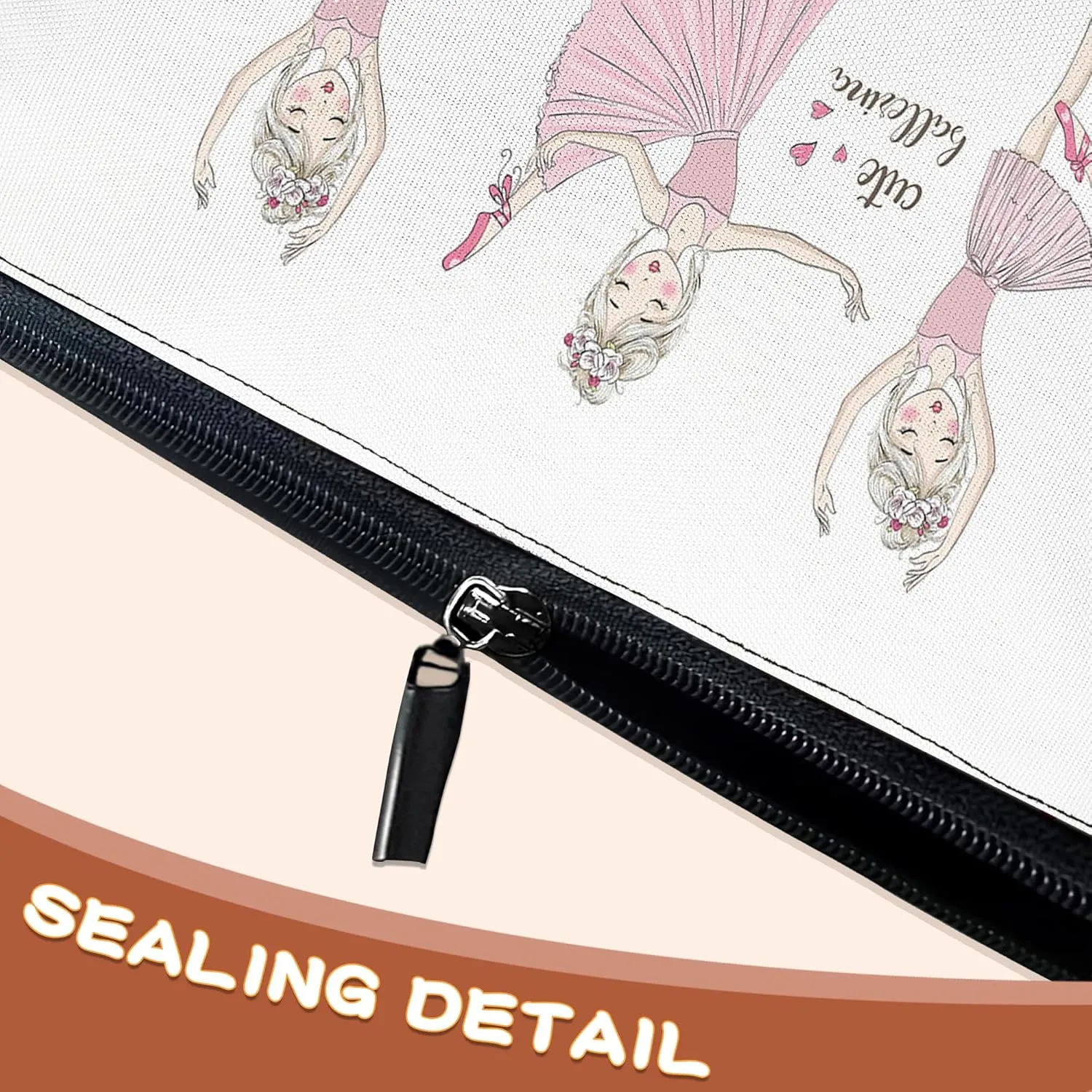 Little Ballerinas Girl Cosmetic Bags Makeup Bags Toiletry Bag Large Capacity Organizer Pouch with Zipper Travel Accessories for Women Girls