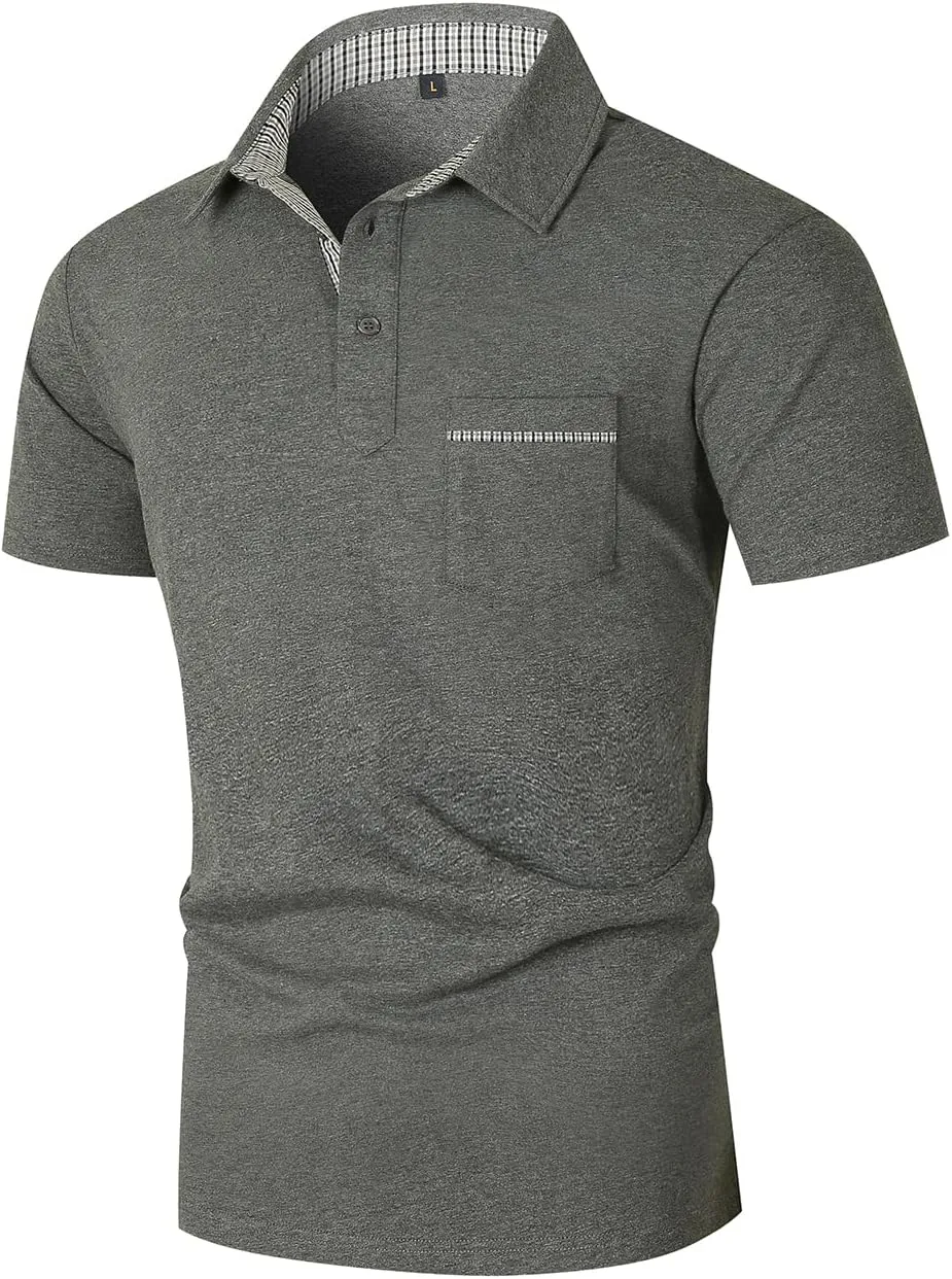 LIUPMWE Mens Polo Shirts Short Sleeve Shirts for Men Casual Cotton Collared T Shirt Golf Shirts Stylish Tops
