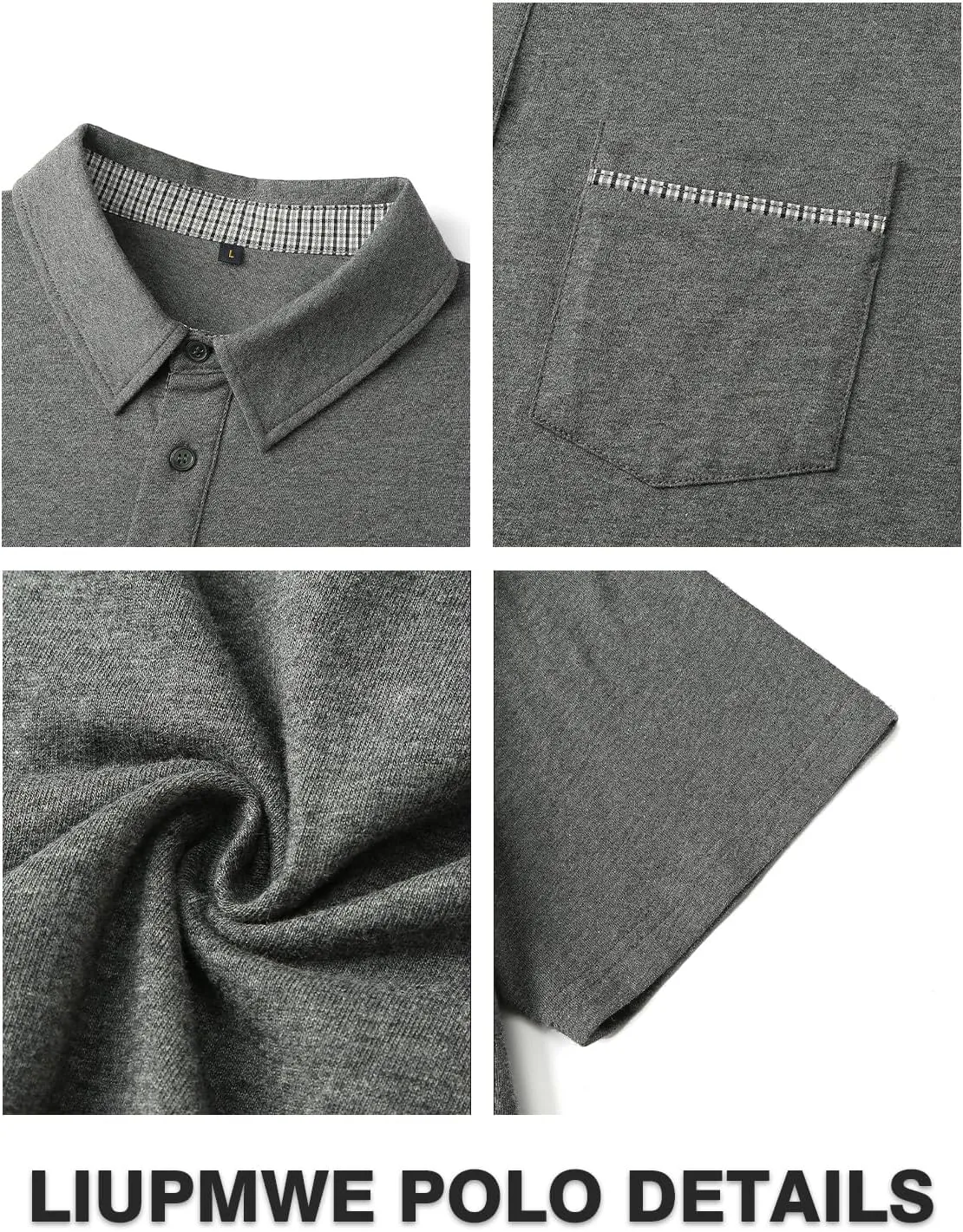 LIUPMWE Mens Polo Shirts Short Sleeve Shirts for Men Casual Cotton Collared T Shirt Golf Shirts Stylish Tops