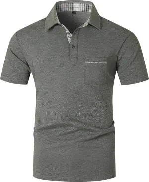 LIUPMWE Mens Polo Shirts Short Sleeve Shirts for Men Casual Cotton Collared T Shirt Golf Shirts Stylish Tops